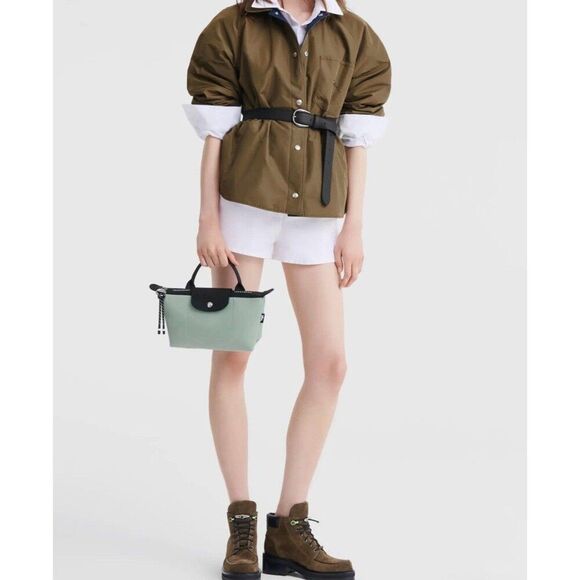 Longchamp Large Le Pliage Energy Recycled Canvas Cosmetics Case Color Vervain - Picture 2 of 6